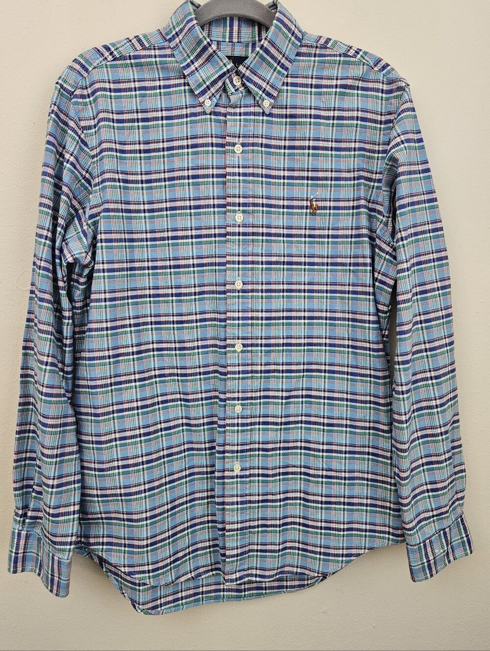 Ralph Lauren Blue and Green Plaid Button-Down Shirt